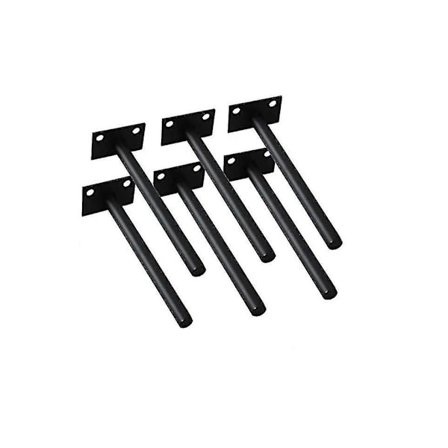 Flytande hyllkonsoler Tunga Blindstöd 6 stycken Dolda konsoler för flytande trähyllor (svart - 6 stycken)