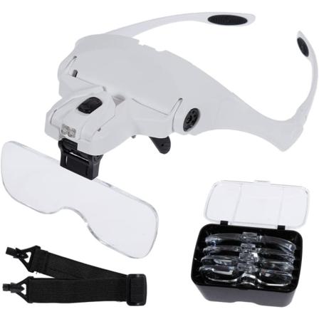 Förstoringsglas med 2 LED-lampor 5 linser 1,0X 1,5X 2,0X 2,5