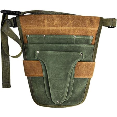 Praktisk havebælte med flere lommer til udendørs haveredskaber (grøn og brun)