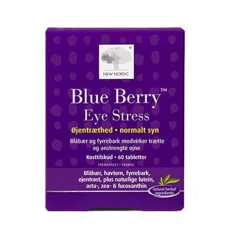 New Nordic Blue Berry Eye Stress, Helse & Madvarer, Ingredienser, Blåbær