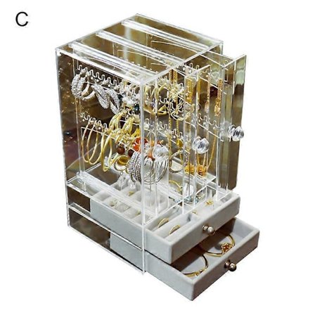 Stor Örhängesförvaring Organizer Multifunktionell PS Större Lådor Smyckesdisplaybox för Armband