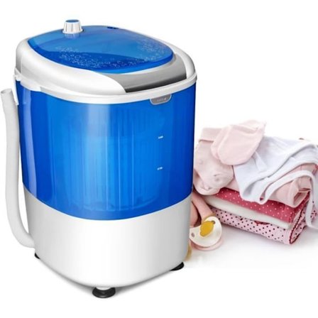 COSTWAY Mini Vaskemaskine med Single Tub Spinner 2,5 KG Bærbar med Timing funktion til lejlighed/sovesal