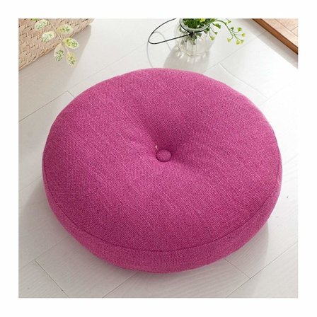 Rund Siddehynde, Bomuldslinned Tatami Hynde, Tykke Bløde Stolhynder til Kontorstolshynder, Pink, 40 cm (16 tommer)