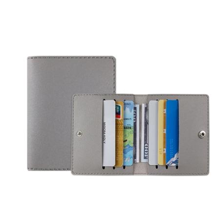 Bankkredit ID-kortholder Ultra-slank PU-læder multi-slot modekortpung Gray