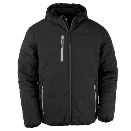 Result Genuine Recycled Mens Compass Padded Jacket M Black/Grey