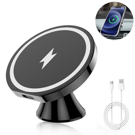 Magnetisk trådløs billader, biltelefon auto luftventilbrakett/klebende type, hurtigladningsstativ