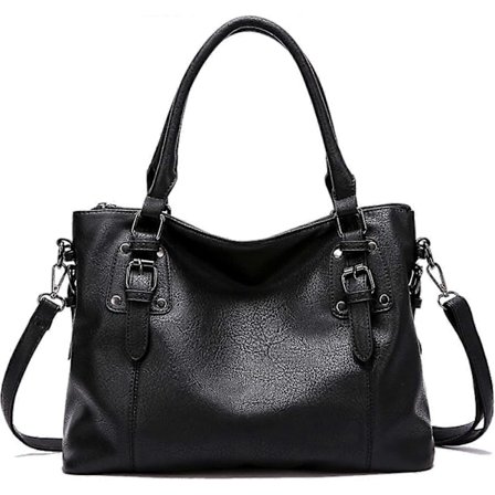 Damehåndvesker Mykt Lær Retro Vintage Designer Topphåndtak Casual Lomme Dame Tote Skuldervesker Svart