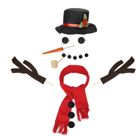 16-delt snømann dekorasjonssett - Jule vinterfest - Gjenbrukbart - Ikke-vevd velur