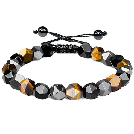 Tiger Eye Gemstone Armbånd Håndlaget Justerbar Kjede Tiger Eye Armbånd Tiger Eye Perler Armbånd