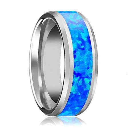 Herrring 8mm Inlagd Opal Färg Mode Herrring