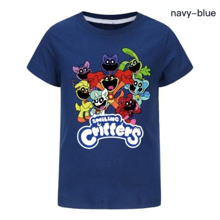 Barn Kids Smiling Critters CatNap T-Shirt Pojkar Flickor Kortärmad Cartoon Tee Toppar Navy Blue 11-12 Years