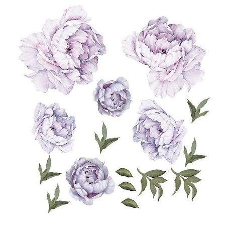 Pioni Kukka Seinätarra Vesi Väri Violetti Kukat Seinä Tarrat Makuuhuoneeseen, Hieno Pioni Kukka Seinä Julisteet