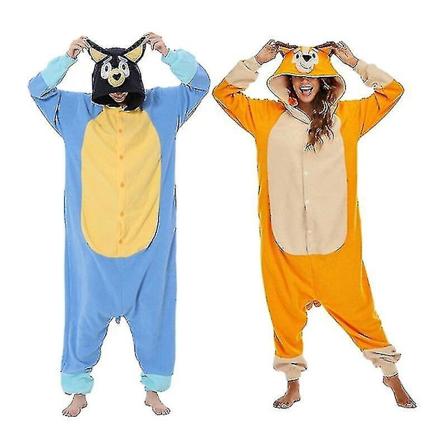 Voksen Dyre-Tegneserie Hund Onesie Pyjamas Halloween Kostymer Jumpsuit Julegave K Bluey L