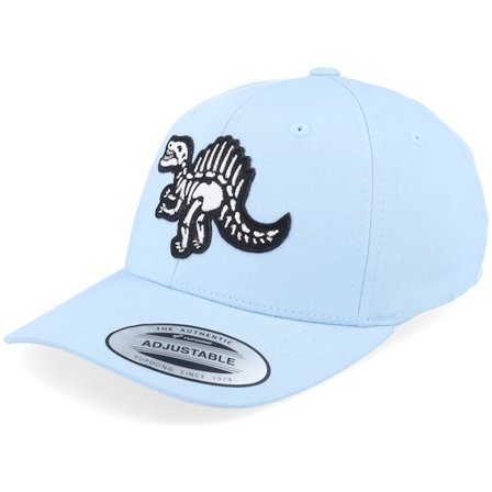 Kiddo Cap - Kids Spinosaurus Skeleton Patch Carolina Blue Adjustable Adjustable Blue Cap - @ Hatstore