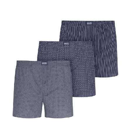 Jockey Boxer Woven 3-Pack Kalsonger Herr Blå XXL