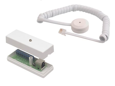 Alarmtech GD 335-SJ Glasbrudsdetektor med spiralkabel, tilslutningsboks, Alarm & sikkerhed