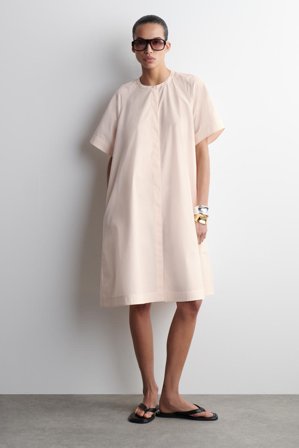 COS Raglan-Sleeve Cotton Midi Dress in Pink - Women