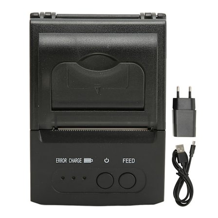 Lämpötulostin Kannettava 58mm Paperin Leveys 2000mAh Ladattava Lämpöetiketti Tulostin 100-240V EU-pistoke