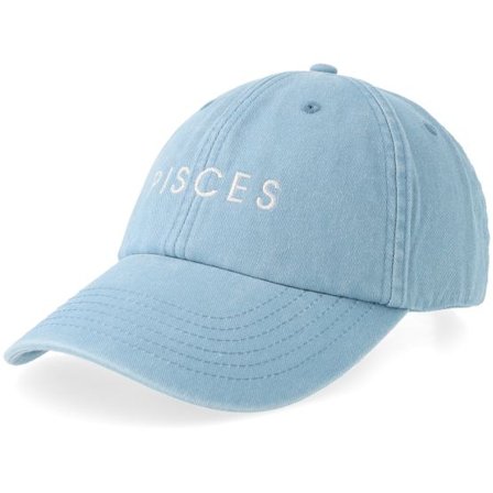 Iconic - Blå unconstructed Keps - Small Font Pisces Vintage Washed Light Blue Dad Cap @ Hatstore
