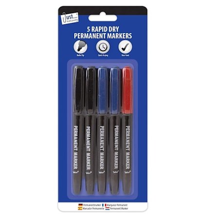 Just Stationery Permanent Marker (5-pack) En Storlek Svart/Blå