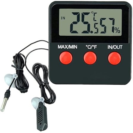 Digital Termometer LCD Hygrometer Temperatur- og Luftfugtighedsmåler til kæledyr Inkubator, Tank Digital Sporbar Termometer