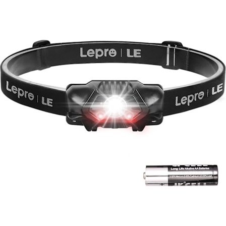 Lätt LED-pannlampa, vattentålig pannlampa, 4 belysningslägen