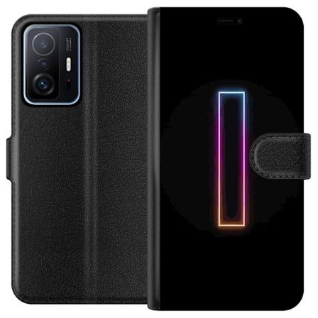 Kompatibelt Lommeboketui til Xiaomi Xiaomi 11T Minimalistisk neonbokstav I i regnbuefarger mot mørk bakgrunn