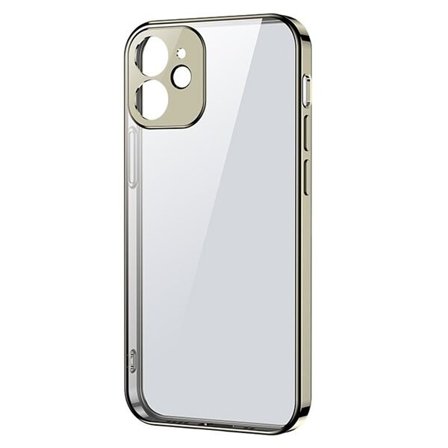 Joyroom New Beauty Series ultratyndt etui med galvaniseret ramme til iPhone 12 Pro golden (JR-BP743)