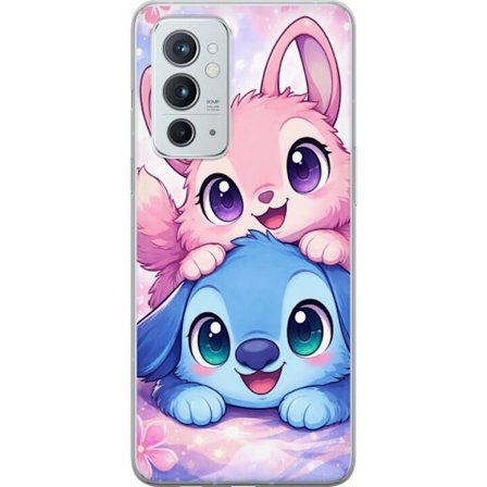 Kompatibel Mobilcover til OnePlus OnePlus 9RT 5G Sød kawaii illustration med pink og blå fantasidyr, store øjne og bløde farver perfekt til børne