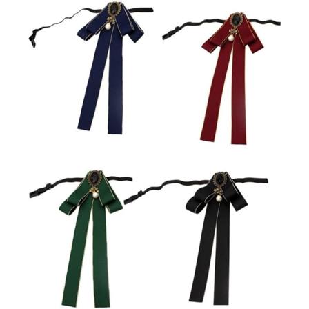 Galaxy Dam slips fluga med halsband Patriotisk Hals Smycken Rosett Hals Blomma (grøn + sort + kongeblå + rød)