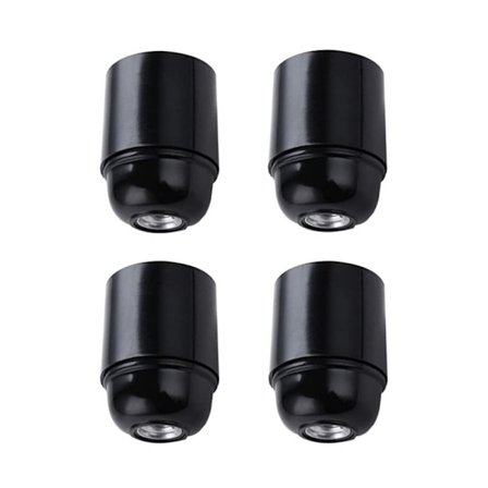 4 stk. Vintage E27 Lampeholder, E27 Skrue Lampeholder, E27 Pæreholder, Sort Bakelit Pæresokkel, Pendellamper Egnet til Edison Pærer (Sort)