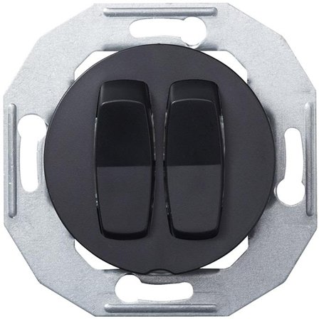 Schneider Electric Renova WDE011226 Vippströmställare utan ram, svart Dubbeltrapp, Strömbrytare & vägguttag