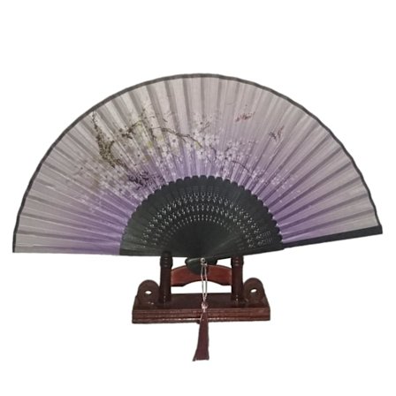 Viuhka - Perhosia kukkien kera [M18] - Violetti [Musta]