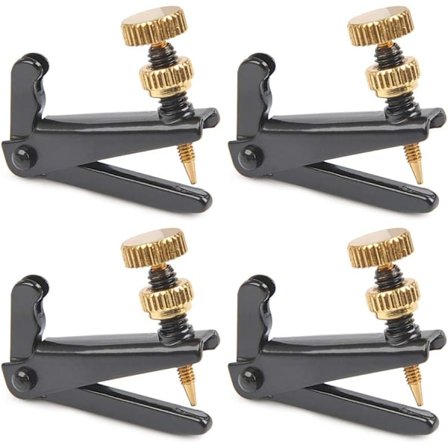 4-pak fiolin stemmeskruer for 4/4-3/4 fiolin metallstrenger justerer nikkelbelagt antirust (svart+gull)