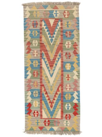 Kilim Qashqai Rug 85X192 Runner Dark Yellow/Orange Persia