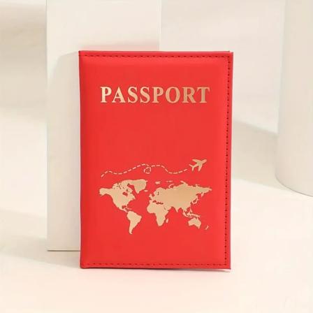 1 stk. Pascover til Kvinder Mænd PU Læder Mode Rejse Pas Holder Case ID Navn Forretningskort Beskytter Pose Red