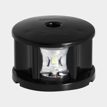 Combinatie navigatieverlichting voor dek montage Lalizas FOS LED 12 Tricolor light, 1.5 W, 12 - 15 V, 112.5°/112.5°/135°, zwart plastic, 39.4 x Ø60 mm