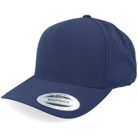 Yupoong - Blå adjustable Caps - Perforated Navy A-frame Adjustable @ Hatstore
