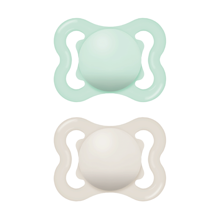 MAM Air Silicone Smokk, 0-6 mnd, lysegrønn/beige, 2 stk.