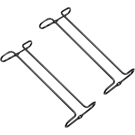 Vinglasholder til underskabe, 25 x 9 x 3 cm, 2-pak (sort)