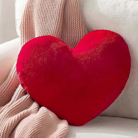 Röda hjärtformade prydnadskuddar, Faux Fur Kanin 3d Fluffig Hjärta Dekorativ, plysch Mjuka Prydnadskuddar Present Till Barn Vardagsrum Och Soffa