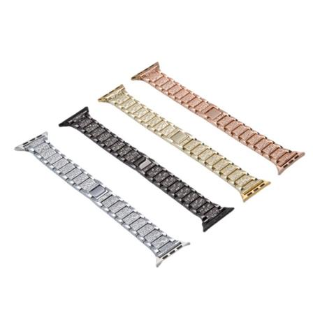 Bling Diamond Strap Metal För iWatch Band För Apple Watch Series 8 7 6 5 SE Silver 38 40 41mm