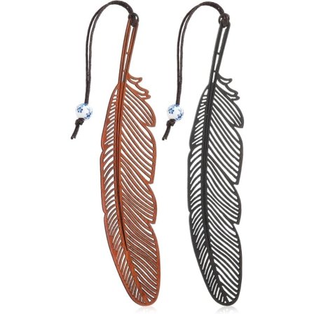 Bokmärke i trä, Vintage Handgjort Bokmärke