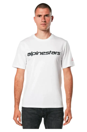 Koszulka Alpinestars Linear Wordmark 2.0 CSF Złamany Biały/Czerwony/Czarny XL