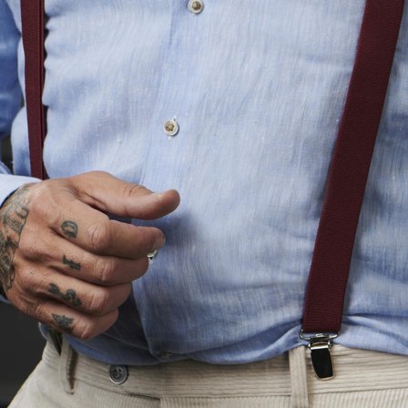 Burgundy Slim Clip-On Suspenders for Men - Clip-on braces & suspenders