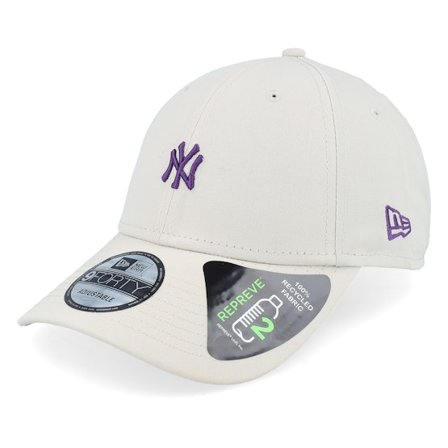 New Era - MLB Beige Adjustable Cap - New York Yankees Repreve Mini Logo 9FORTY Stone Adjustable @ Hatstore