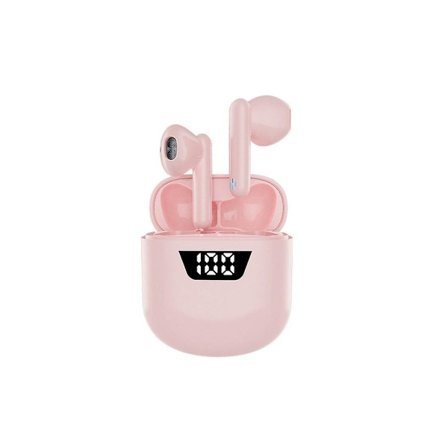 Trådlösa hörlurar, beröringsfri kontroll, timmars ljuduppspelning, rosa