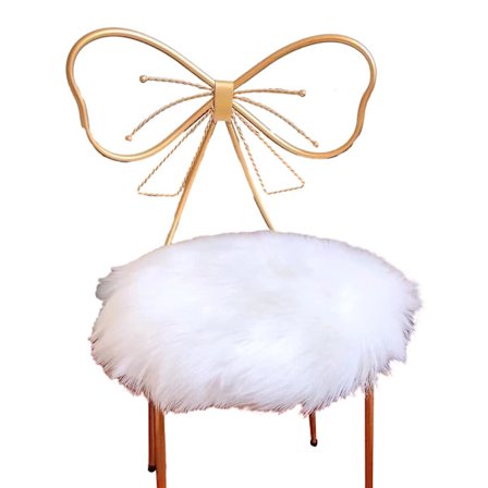 Konstgjord Pälsmatta Fluffig Sittdyna med Knapp