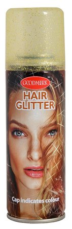 Kulørt Hårspray Party Succes Hair Colour Guld Med Glimmer 125 ml, Hår, Hårfarve, Washouts