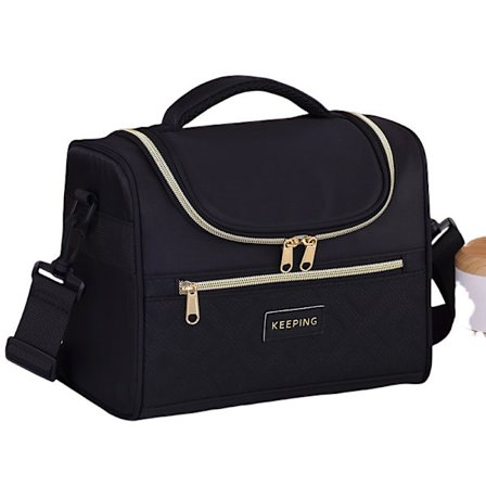 Isolert lunsjveske for arbeid Svart Svart